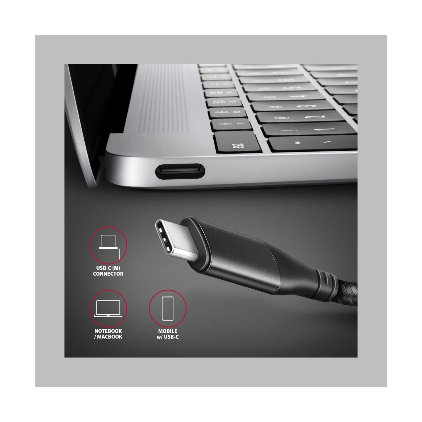 Axagon RVC-HI2M USB-C -> HDMI 2.0 adapter 4K/60Hz Aluminum, 25cm cable