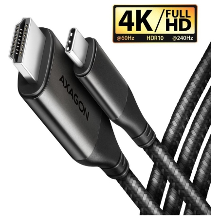 Axagon RVC-HI2MC USB-C -> HDMI 2.0 adapter 4K/60Hz Aluminum, 1,8m cable