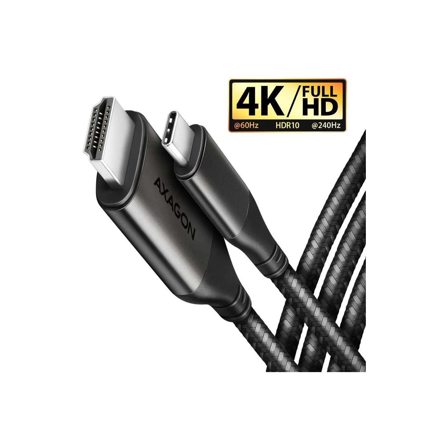 Axagon RVC-HI2MC USB-C -> HDMI 2.0 adapter 4K/60Hz Aluminum, 1,8m cable
