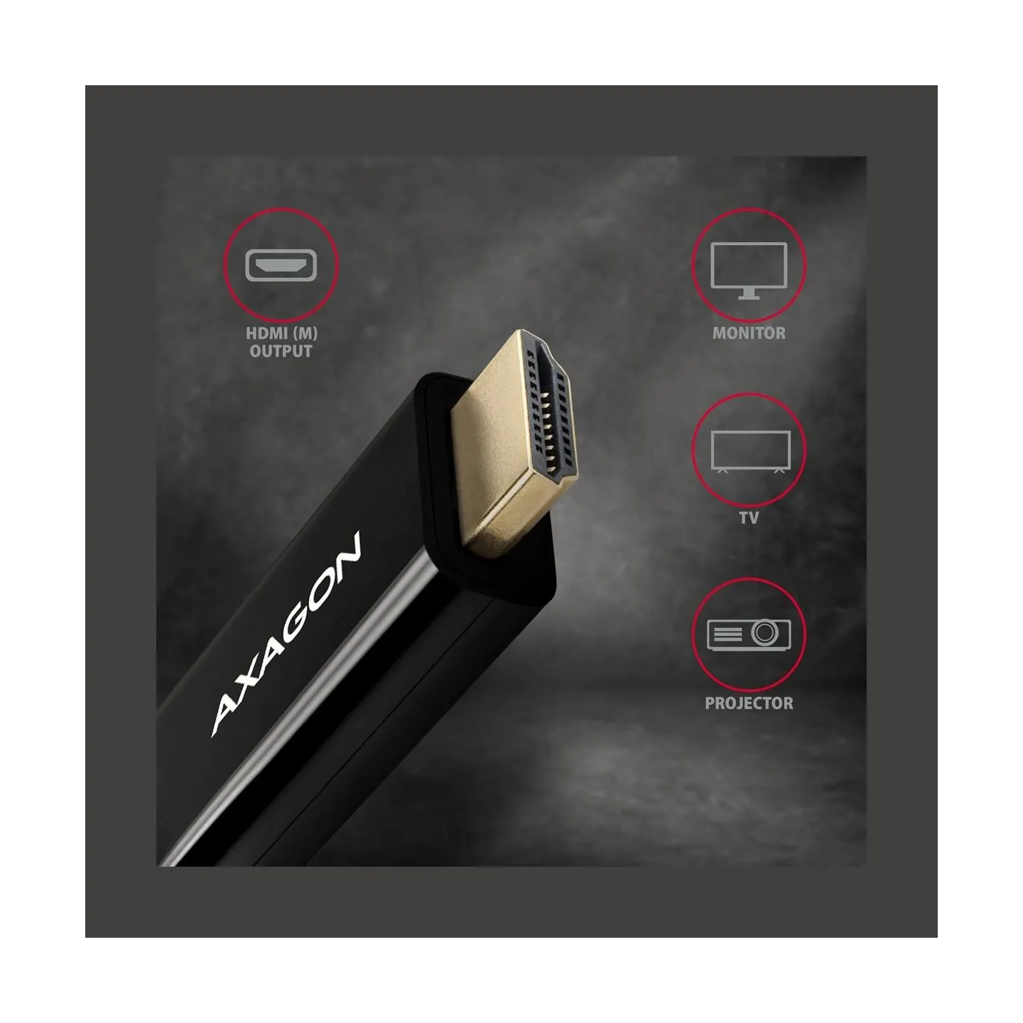 Axagon RVD-HI14C2 DisplayPort > HDMI 1.4 cable 1.8m 4K/30Hz