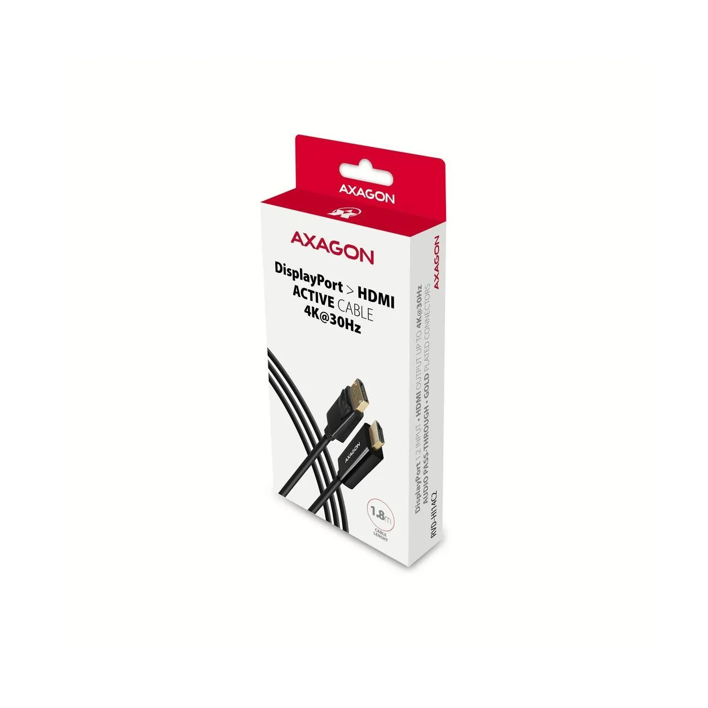 Axagon RVD-HI14C2 DisplayPort > HDMI 1.4 cable 1.8m 4K/30Hz