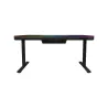 Lorgar Dual-motor sit/stand adjustable-height gaming desk with built-in PC case, wireless charger, RGB lighting, control panel, 