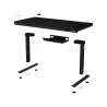 Lorgar Dual-motor sit/stand adjustable-height gaming desk with wireless charger, RGB lighting, control panel, and USB ports, PB 