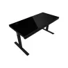 Lorgar Dual-motor sit/stand adjustable-height gaming desk with wireless charger, RGB lighting, control panel, and USB ports, sol