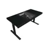 Lorgar Dual-motor sit/stand adjustable-height gaming desk with built-in PC case, wireless charger, RGB lighting, control panel, 