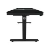 Lorgar Dual-motor sit/stand adjustable-height gaming desk with built-in PC case, wireless charger, RGB lighting, control panel, 