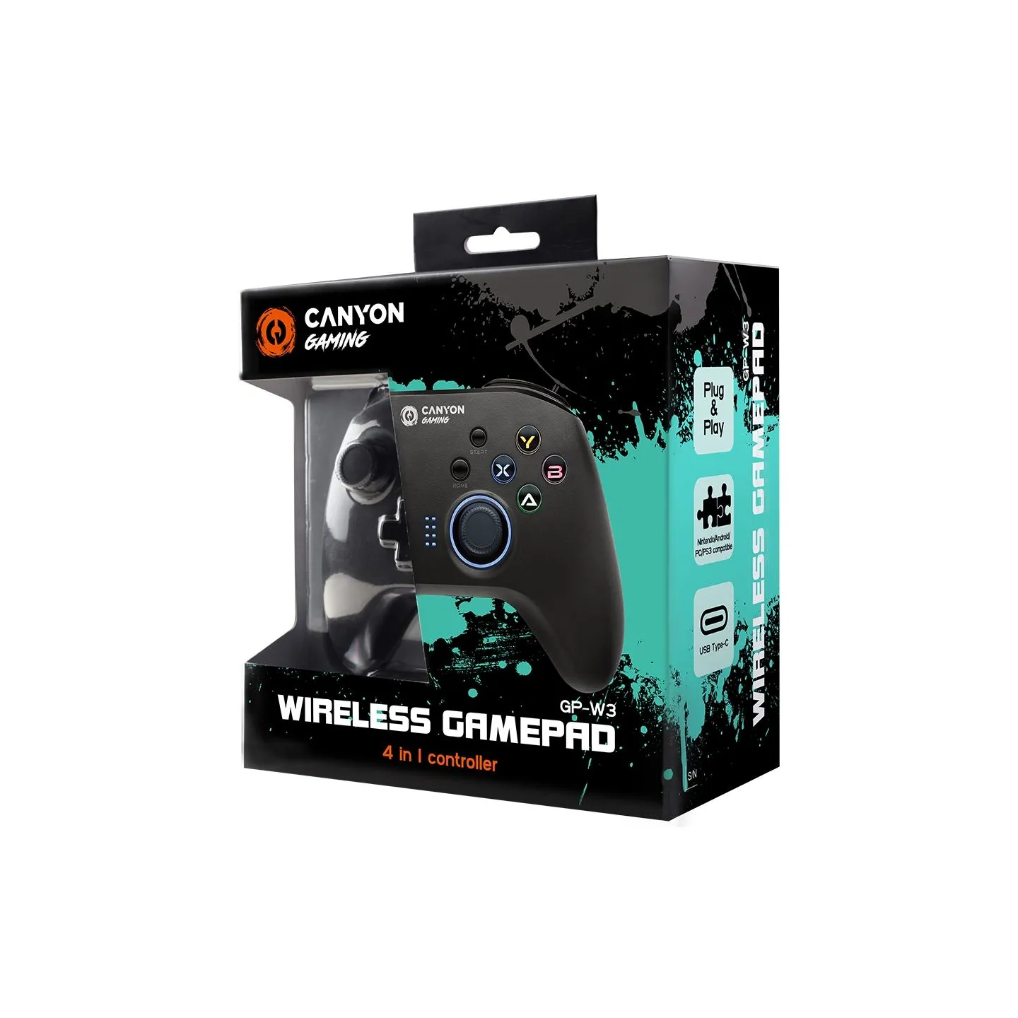 Canyon gamepad GP-W3 Android/Nintendo/PC/PS3 Wireless Black