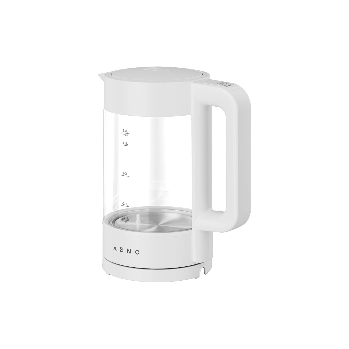 Aeno Electric Kettle, white, 220-240V, 1850-2200W, 1.7L, Keep warm 30 min, 40,60,80,90,100, console in Handle