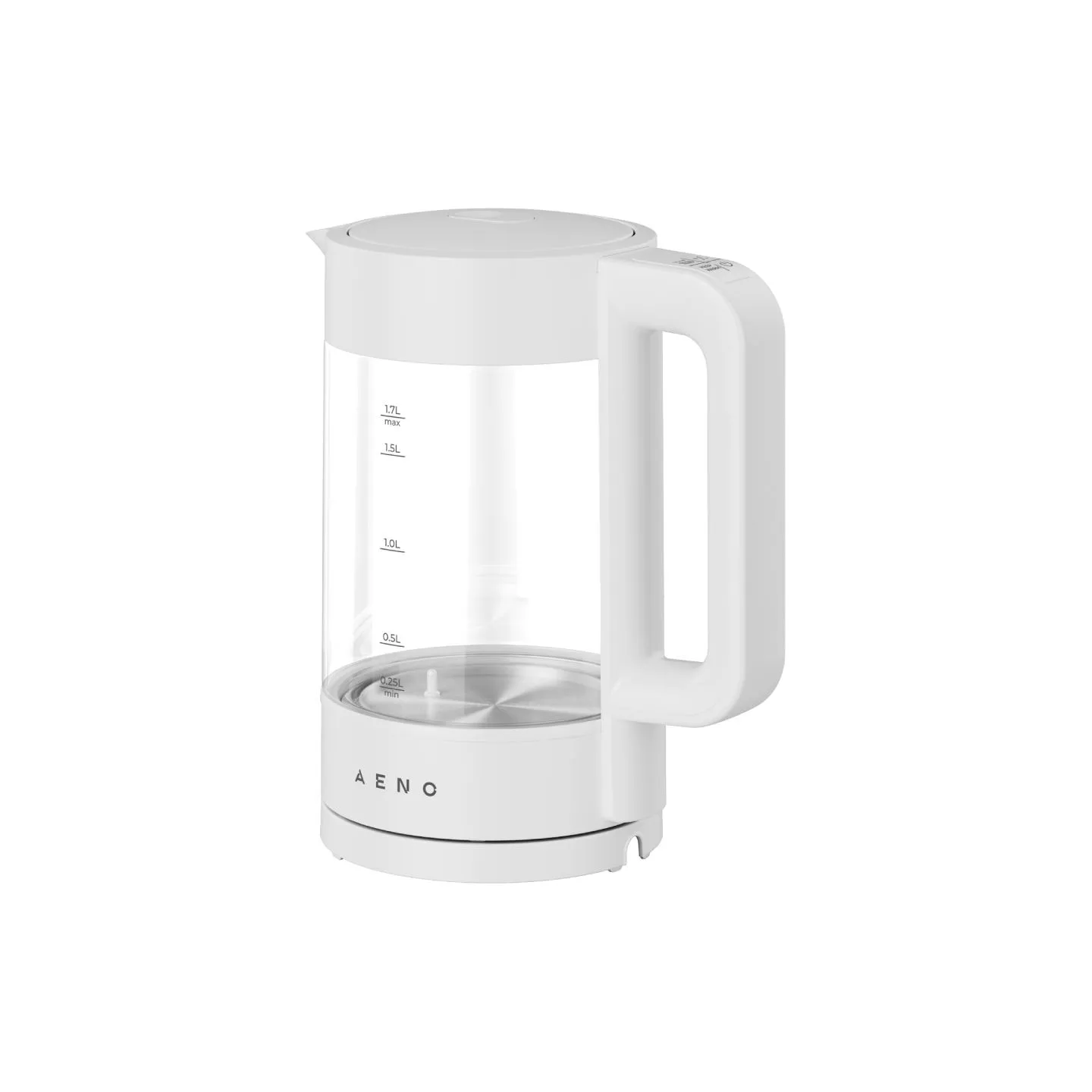 Aeno Electric Kettle, white, 220-240V, 1850-2200W, 1.7L, Keep warm 30 min, 40,60,80,90,100, console in Handle