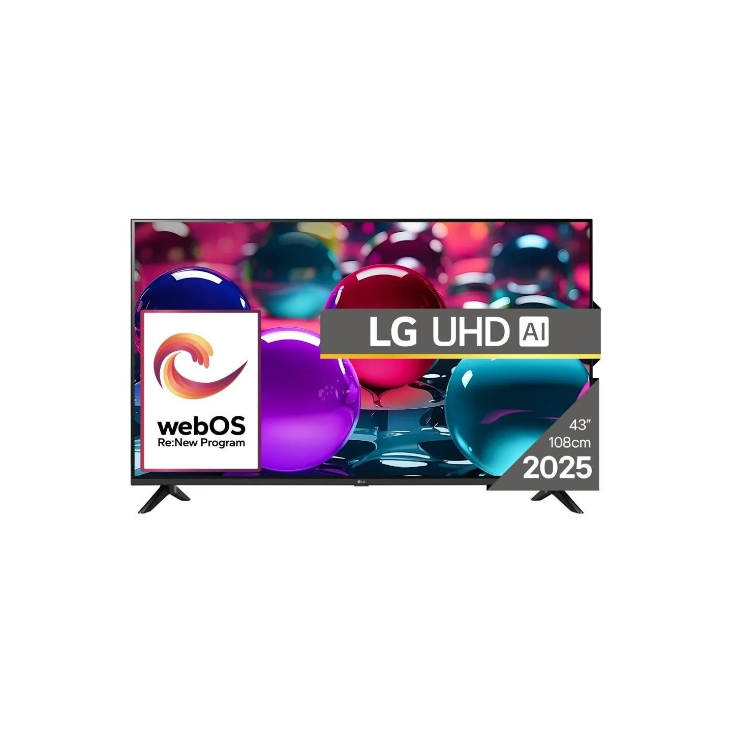 LG AI UA73 4K TV | 43UA73003LA | 43 | Smart TV | webOS 25 | UHD | Black