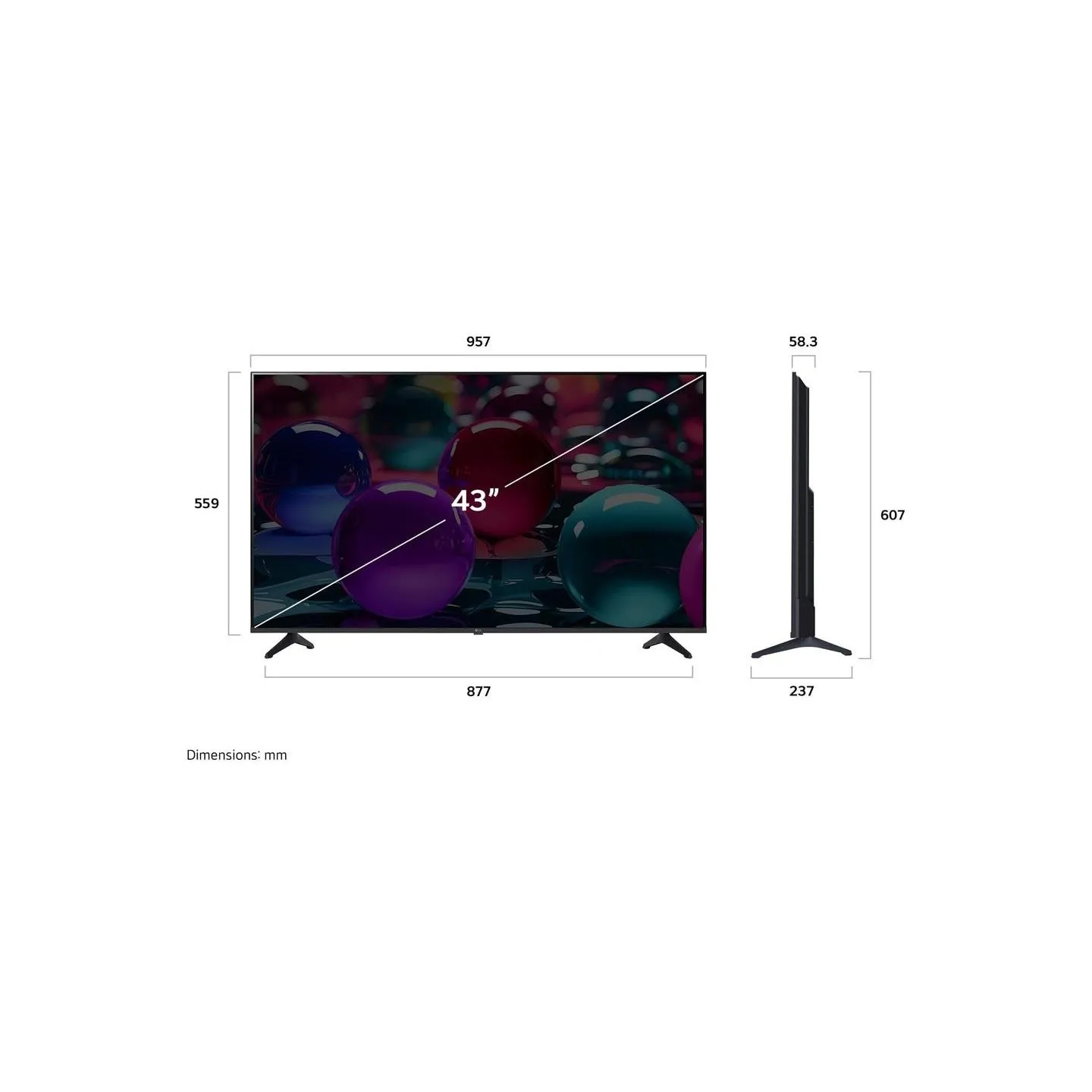 LG AI UA73 4K TV | 43UA73003LA | 43 | Smart TV | webOS 25 | UHD | Black