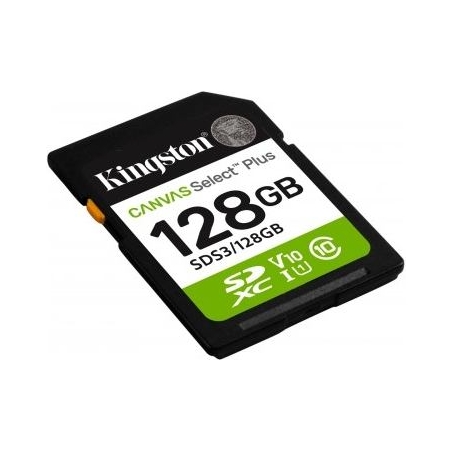 Kingston 128GB SDXC Canvas Select Plus Gen3 150MB/s C10 UHS-I U1 V10
