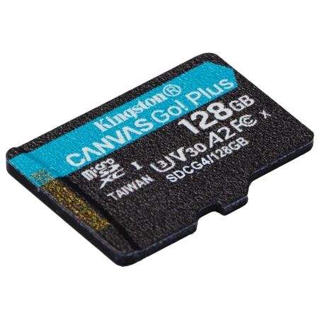 Kingston 128GB microSDXC Canvas Go Plus Gen4 200R A2 U3 Single Pack w/o ADP
