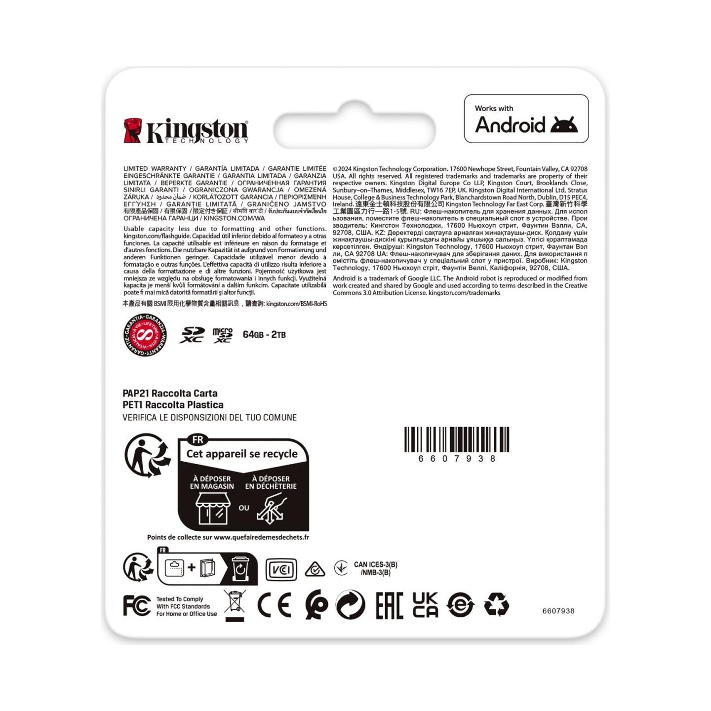 Kingston 128GB microSDXC Canvas Go Plus Gen4 200R A2 U3 Single Pack w/o ADP