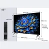 TCL TV Set|TCL|43 "|4K Ultra HD|3840 x 2160 pixels|Flat|16:9|QLED|43T69C