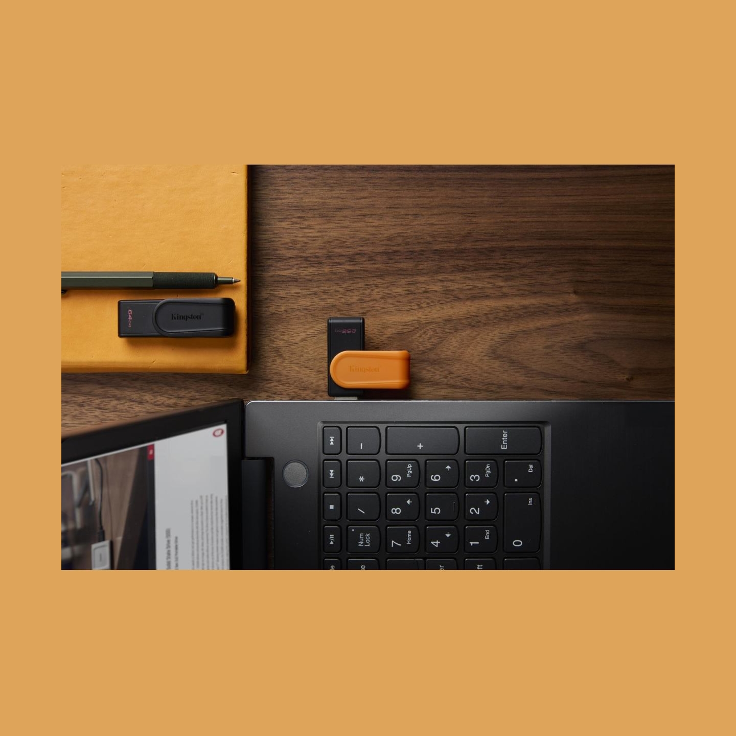 Kingston 256GB Portable USB Orange