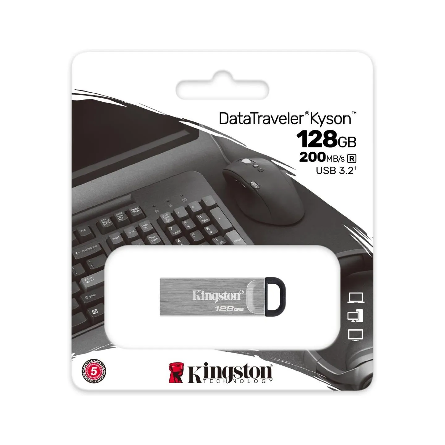 Kingston 128GB DataTraveler Kyson 200MB/s Metal USB 3.2 Gen 1