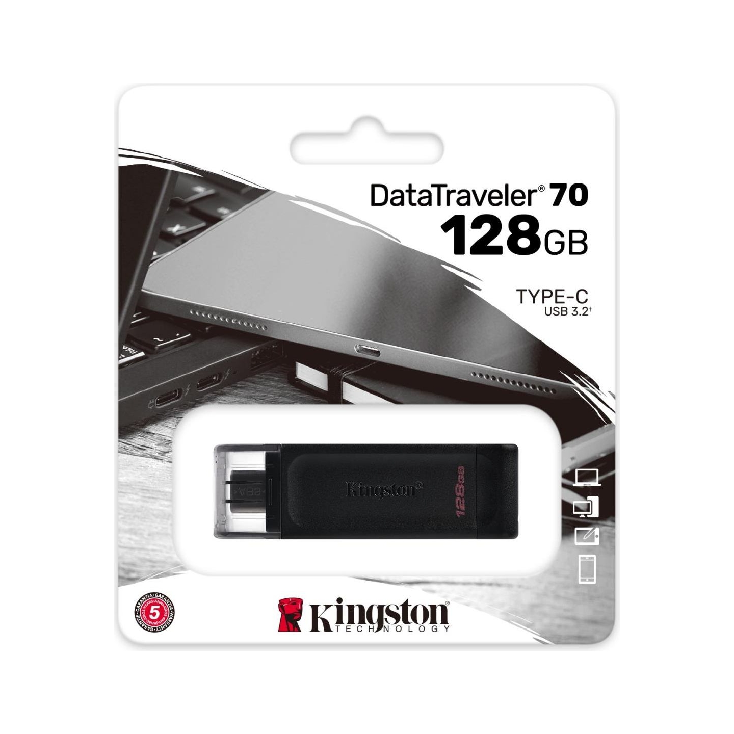 Kingston 128GB USB-C 3.2 Gen1 DT 70