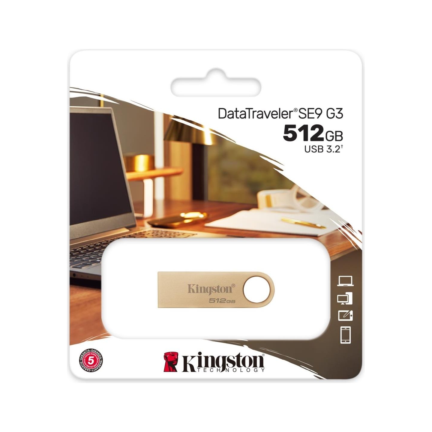 Kingston 512GB DataTraveler SE9 G3 USB 3.2 Gen 1, EAN: 740617341324