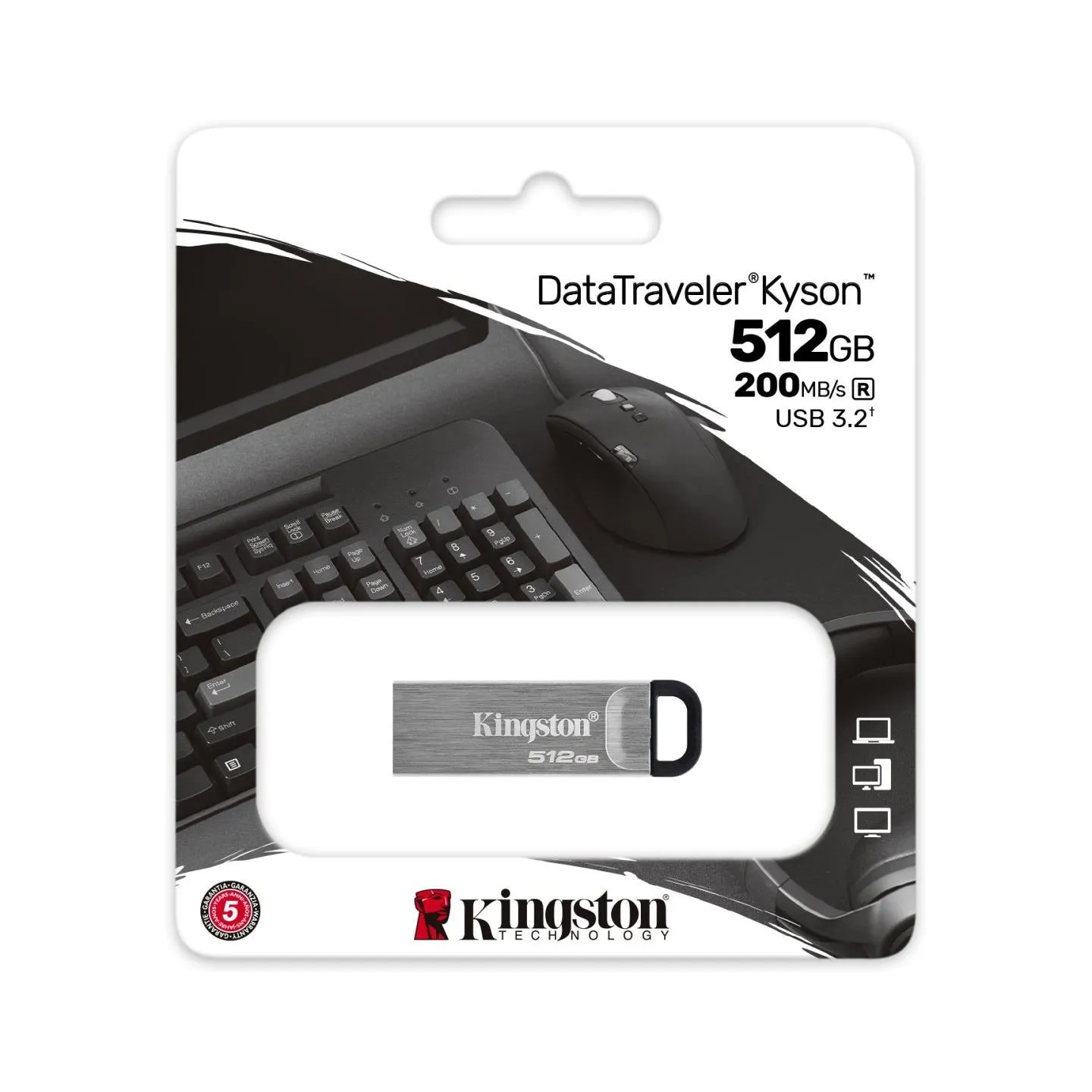 Kingston 512GB DataTraveler Kyson 200MB/s Metal USB 3.2 Gen 1