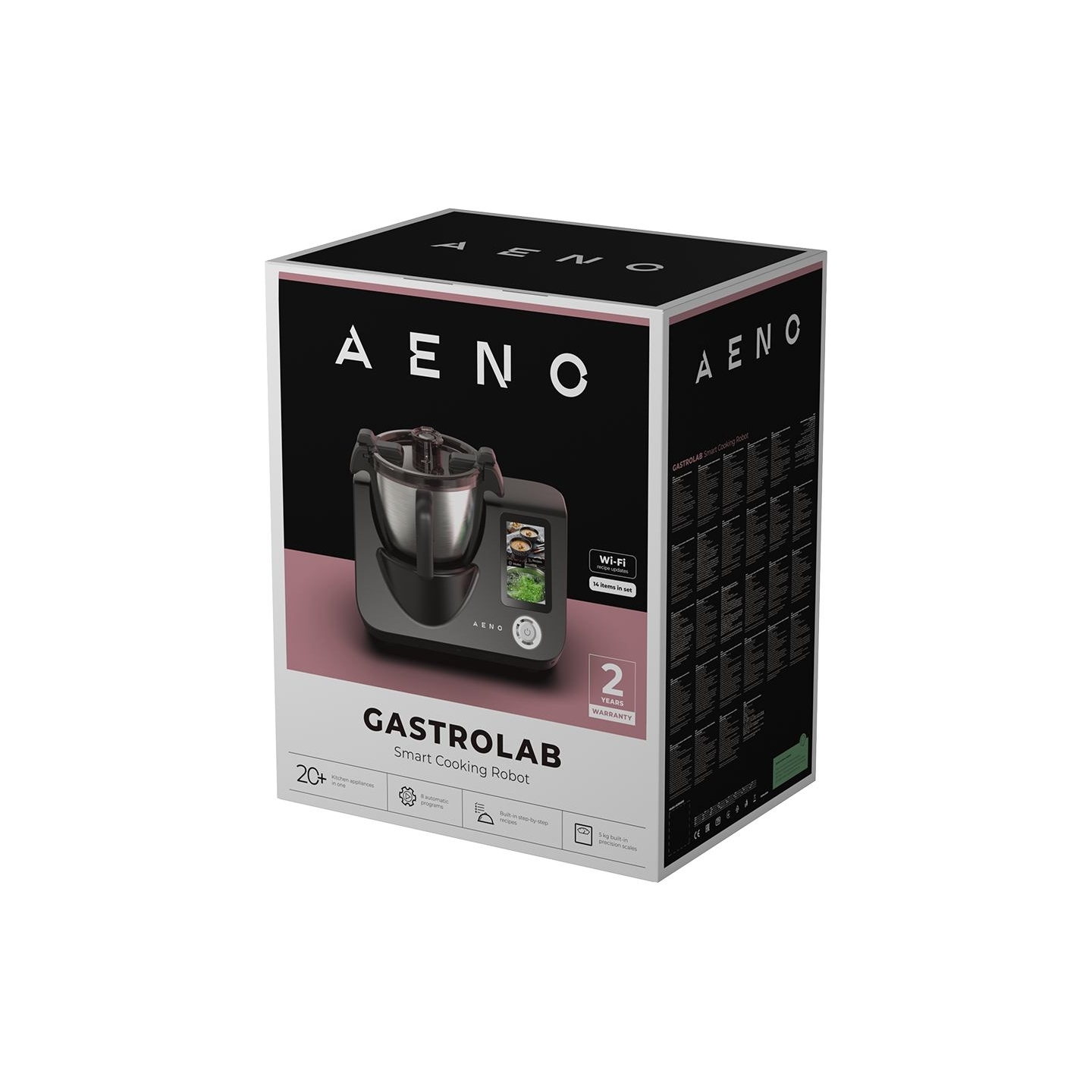 Aeno Smart Cooking Robot CR1S: bowl 3.5 L, 8 automatic program, 12 speeds, 1000 W (Heating Power), 600 W (Motor Power), Temperat
