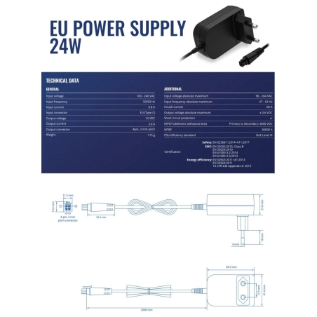 Teltonika NET SWITCH ACC POWER SUPPLY/24W PR3P2EU3 TELTONIKA