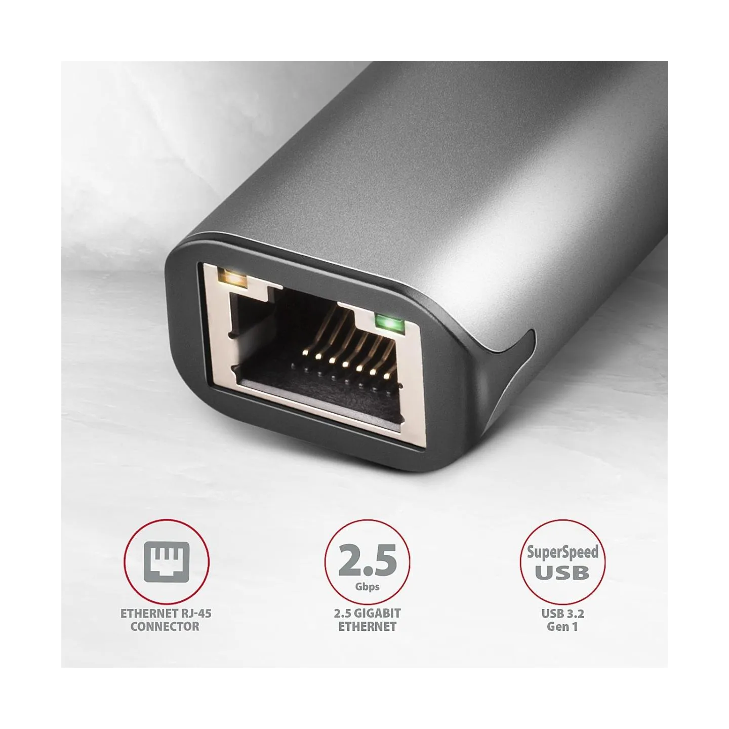 Axagon ADE-25RC SUPERSPEED USB-C 2.5 GIGABIT ETHERNETCompact aluminum USB-C 3.2 Gen 1 2.5 Gigabit Ethernet 10/100/1000/2500 Mbit