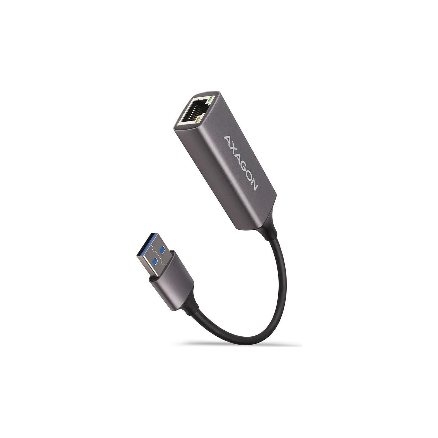 Axagon ADE-TR Type-A USB3.2 Gen 1 - Gigabit Ethernet 10/100/1000 Adapter, metal, titan grey