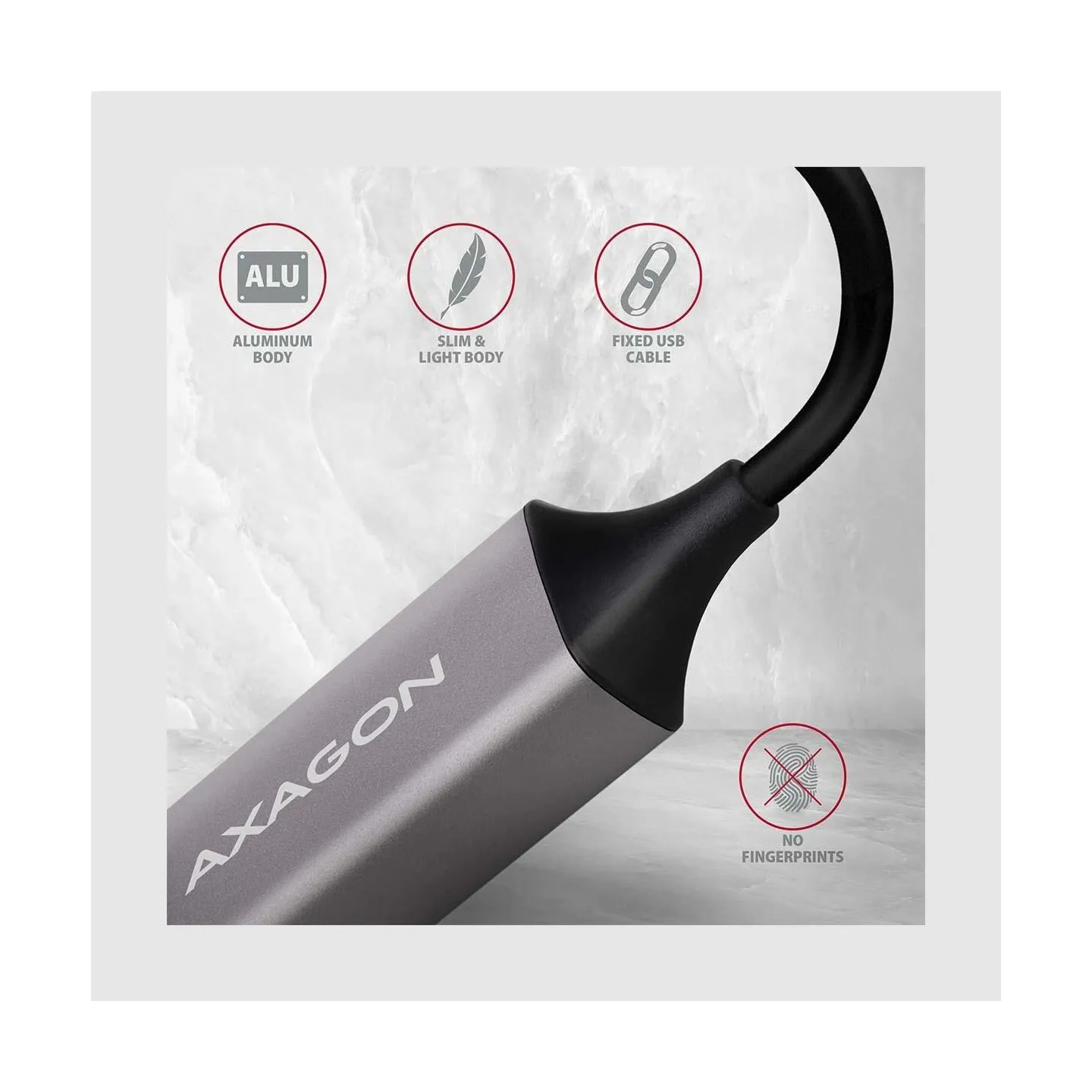 Axagon ADE-TR Type-A USB3.2 Gen 1 - Gigabit Ethernet 10/100/1000 Adapter, metal, titan grey