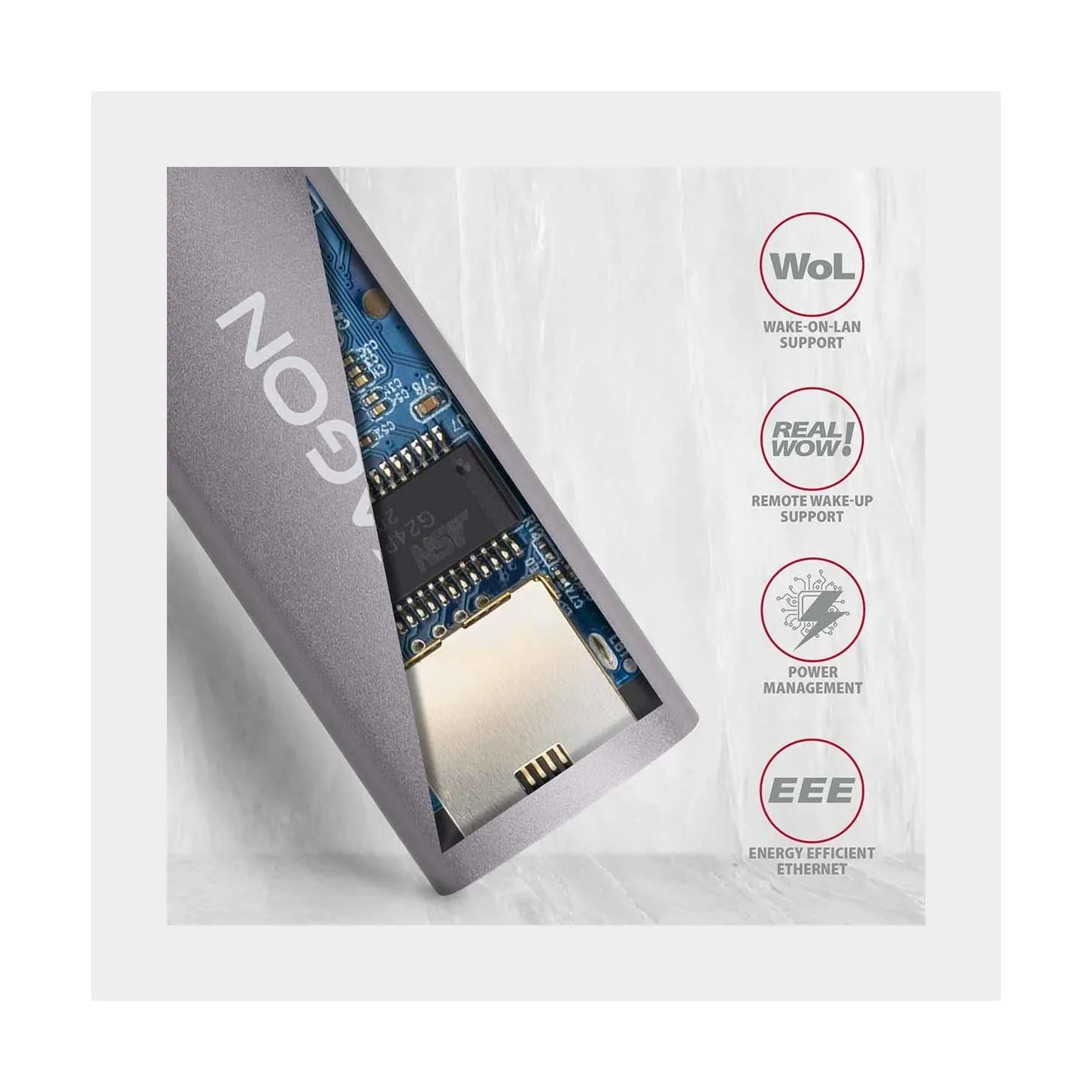 Axagon ADE-TR Type-A USB3.2 Gen 1 - Gigabit Ethernet 10/100/1000 Adapter, metal, titan grey