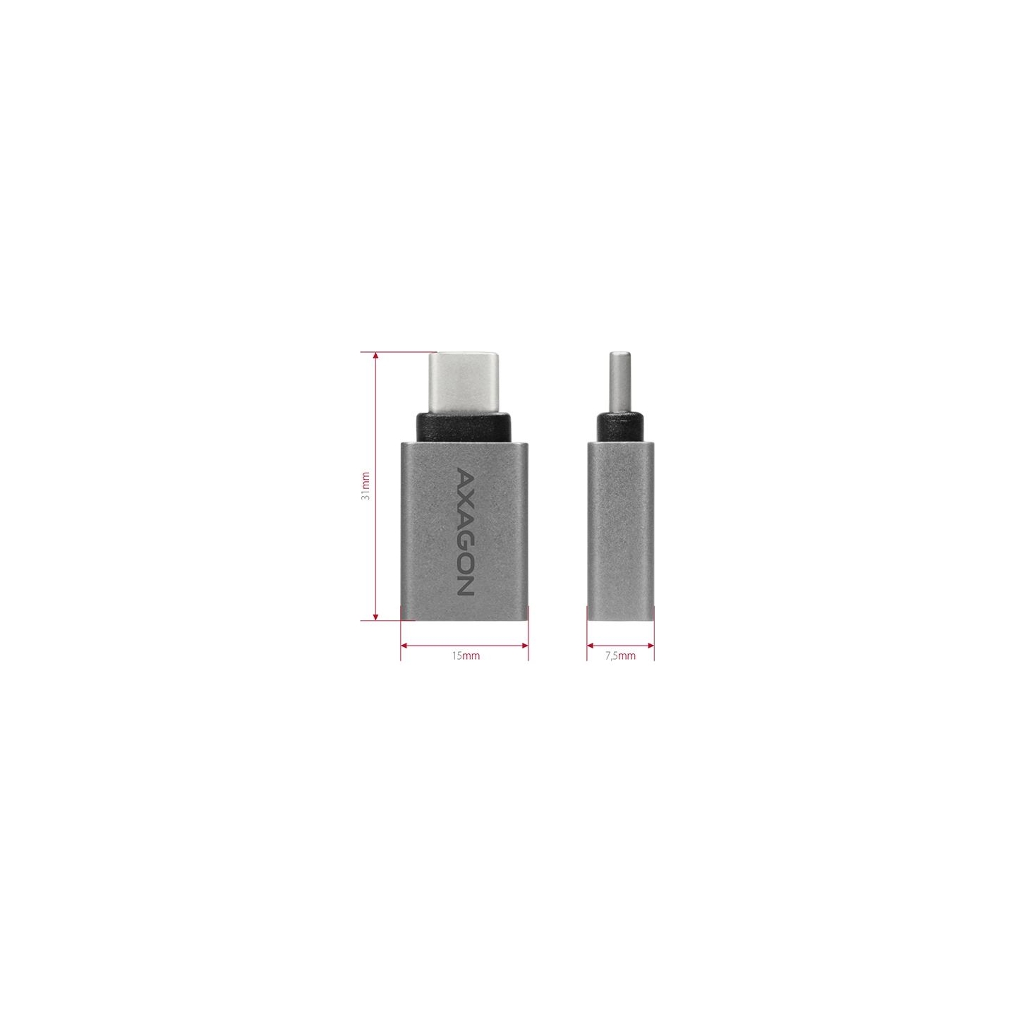 Axagon Adapter into the USB-C port with USB Type A female output | RUCM-AFA