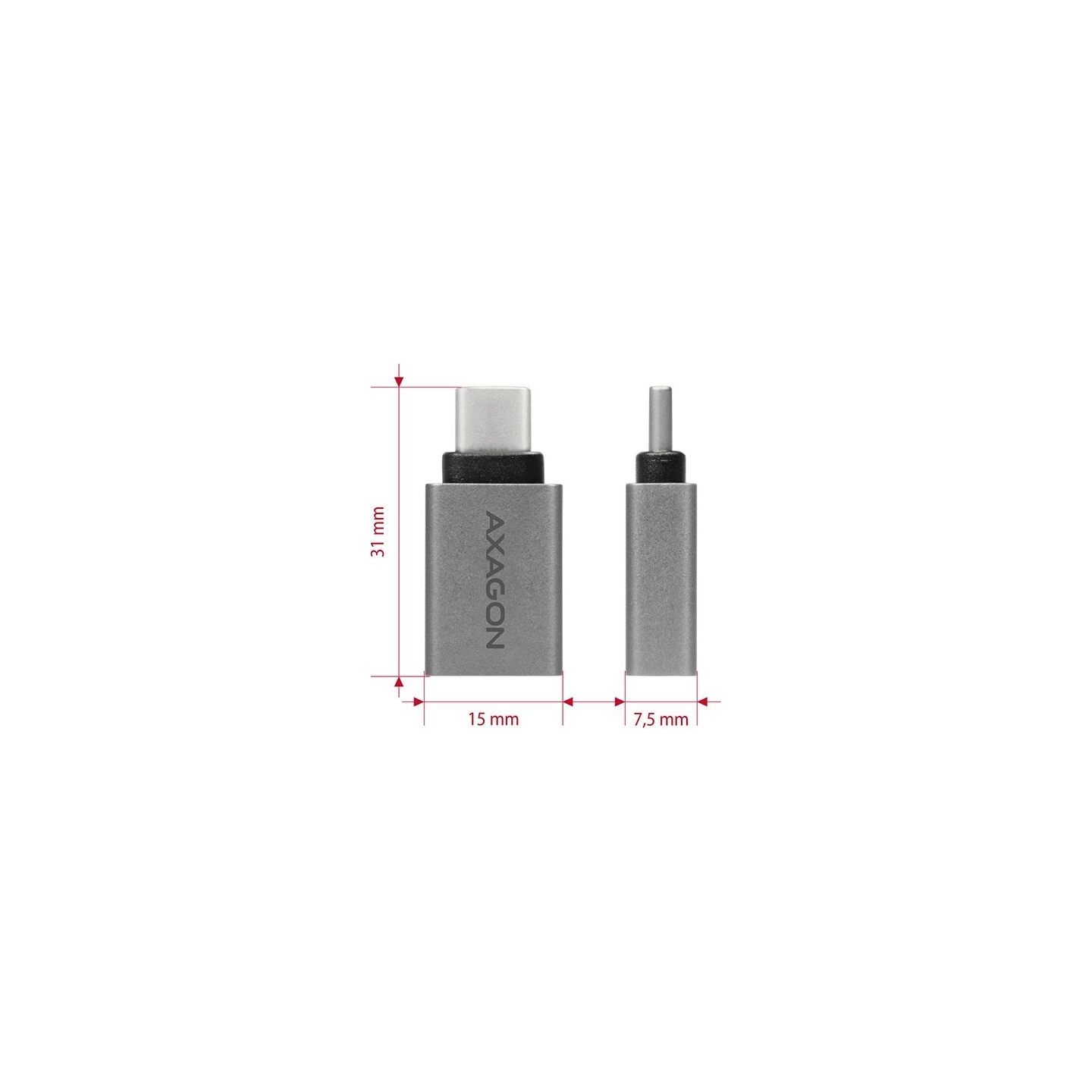Axagon Adapter into the USB-C port with USB Type A female output | RUCM-AFA