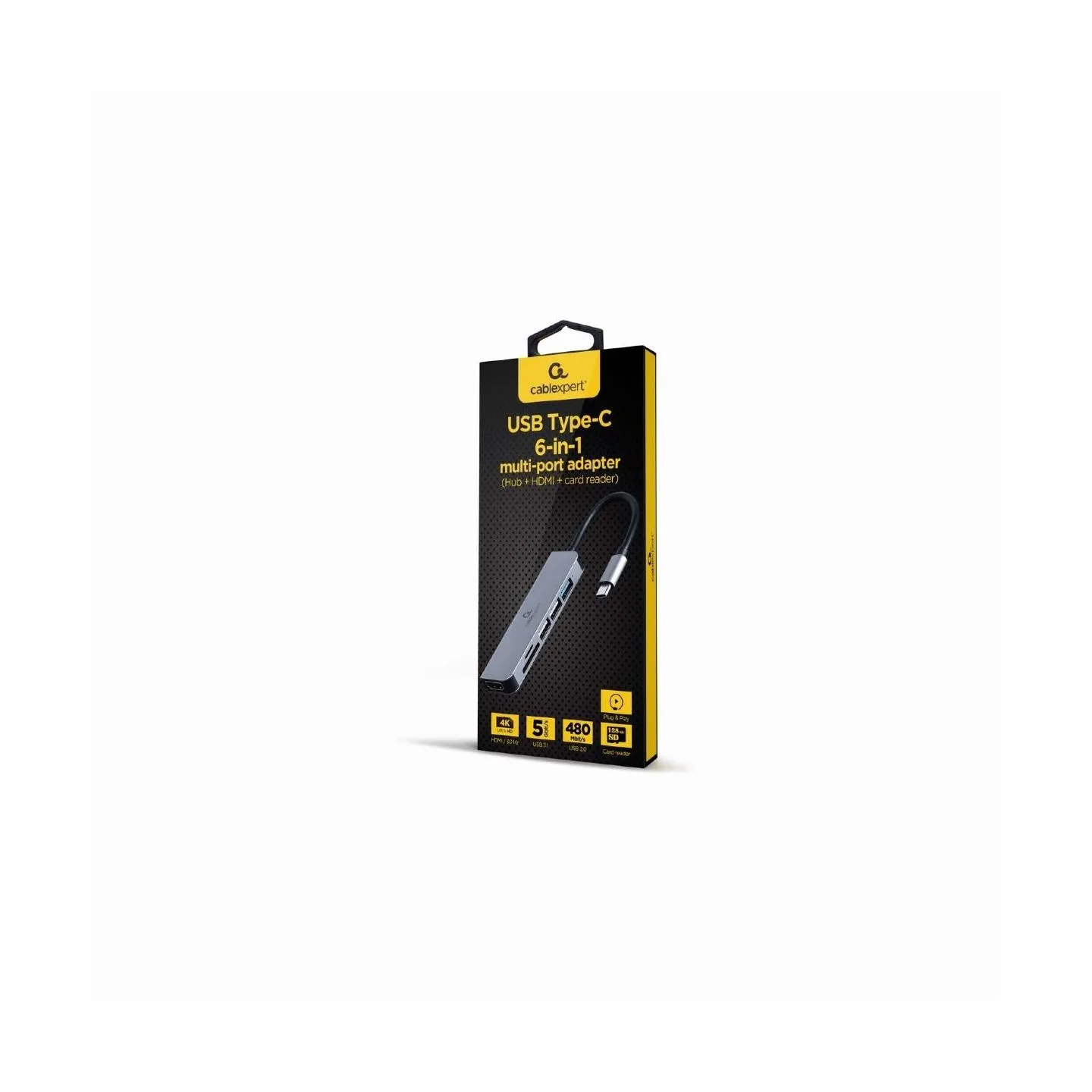 Gembird I/O ADAPTER USB-C TO HDMI/USB3/6IN1 A-CM-COMBO6-02 GEMBIRD