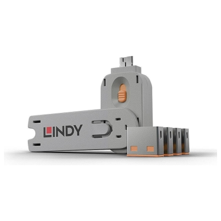 Lindy USB PORT BLOCKER 4PACK/ORANGE 40453 LINDY