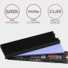 Axagon CLR-M2L6 passive - M.2 SSD, 80mm SSD, ALU body, silicone thermal pads, height 6mm