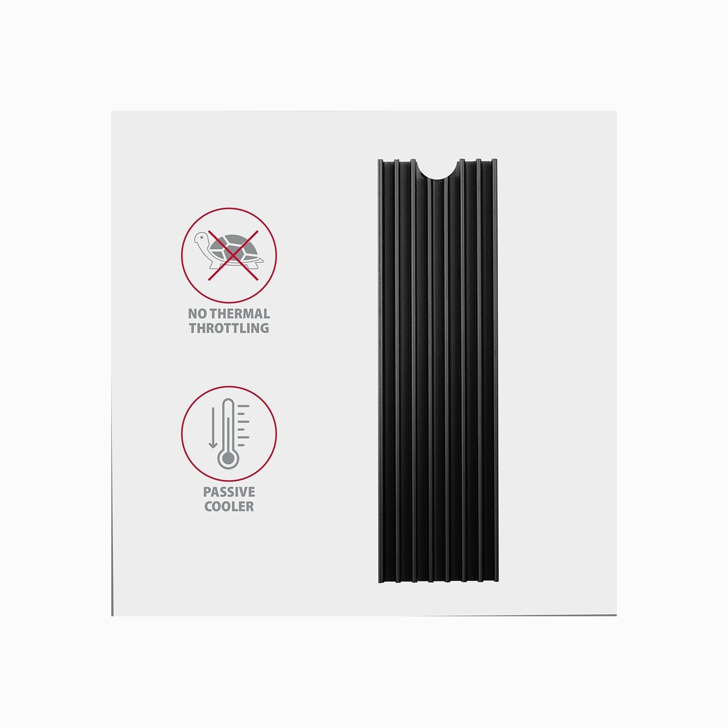 Axagon CLR-M2L6 passive - M.2 SSD, 80mm SSD, ALU body, silicone thermal pads, height 6mm
