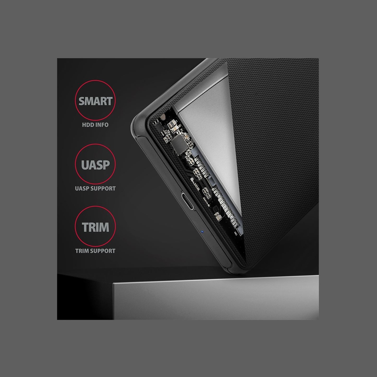 Axagon EE25-SLC USB-C 3.2 Gen1 - SATA 6G 2.5" SLIDE box BLACK