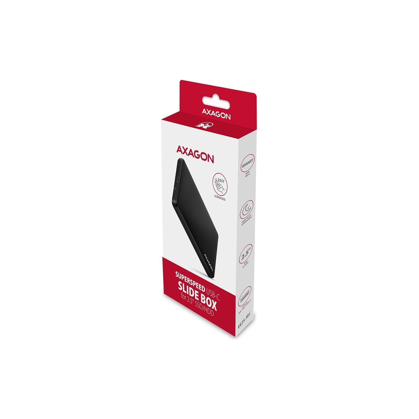 Axagon EE25-SLC USB-C 3.2 Gen1 - SATA 6G 2.5" SLIDE box BLACK