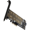 Axagon PCEM2-D PCI-E 3.0 4x - DUAL M.2 SSD (NVMe + SATA), dual voltage, up to 110mm SSD