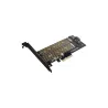 Axagon PCEM2-D PCI-E 3.0 4x - DUAL M.2 SSD (NVMe + SATA), dual voltage, up to 110mm SSD
