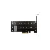 Axagon PCEM2-D PCI-E 3.0 4x - DUAL M.2 SSD (NVMe + SATA), dual voltage, up to 110mm SSD