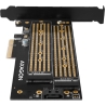 Axagon PCEM2-D PCI-E 3.0 4x - DUAL M.2 SSD (NVMe + SATA), dual voltage, up to 110mm SSD