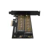 Axagon PCEM2-D PCI-E 3.0 4x - DUAL M.2 SSD (NVMe + SATA), dual voltage, up to 110mm SSD