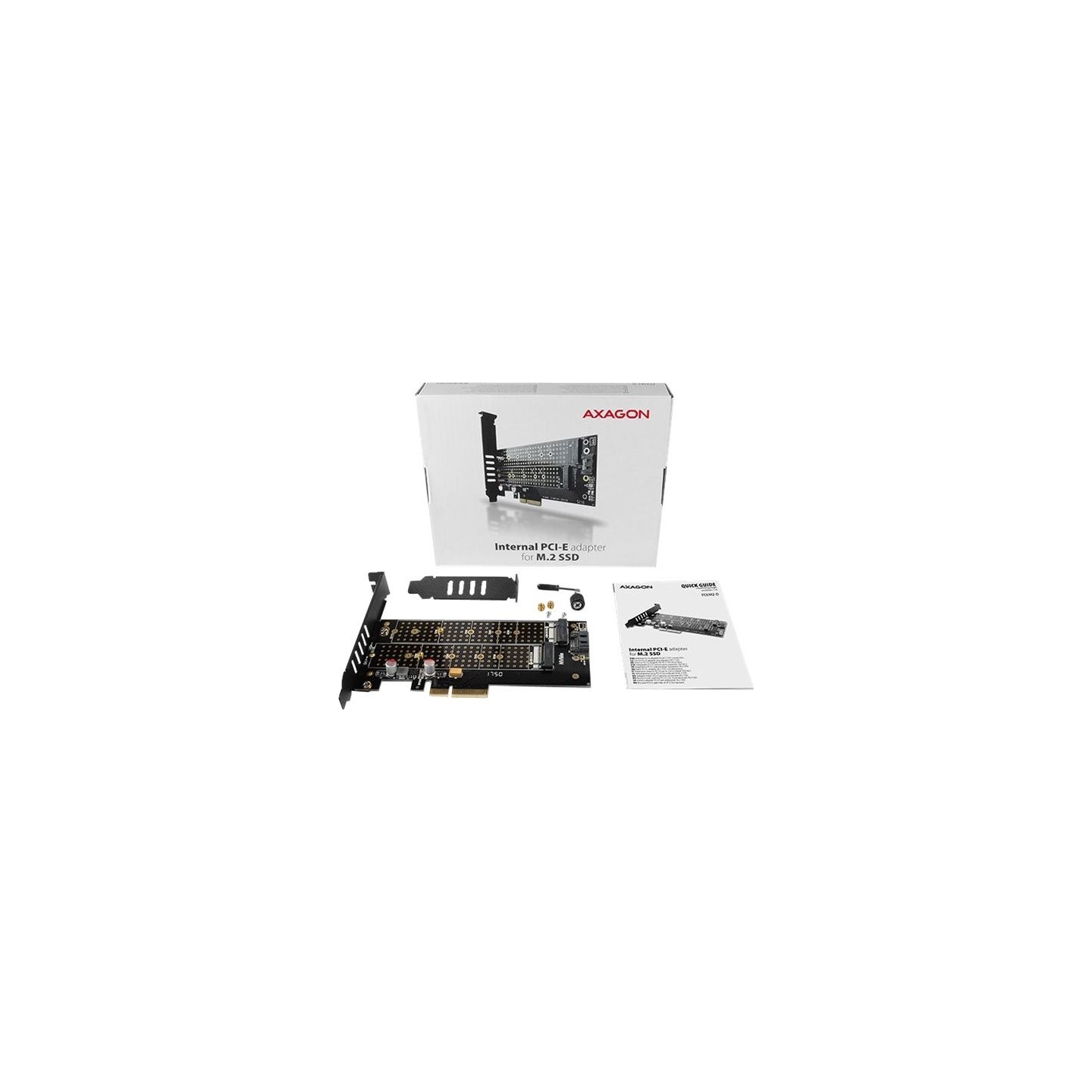 Axagon PCEM2-D PCI-E 3.0 4x - DUAL M.2 SSD (NVMe + SATA), dual voltage, up to 110mm SSD