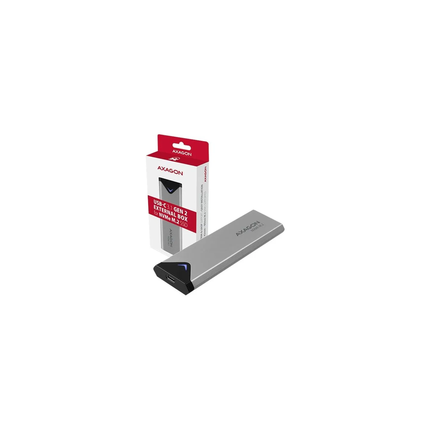 Axagon EEM2-UG2 USB-C 3.1 Gen 2 - M.2 NVMe SSD 42-80mm box