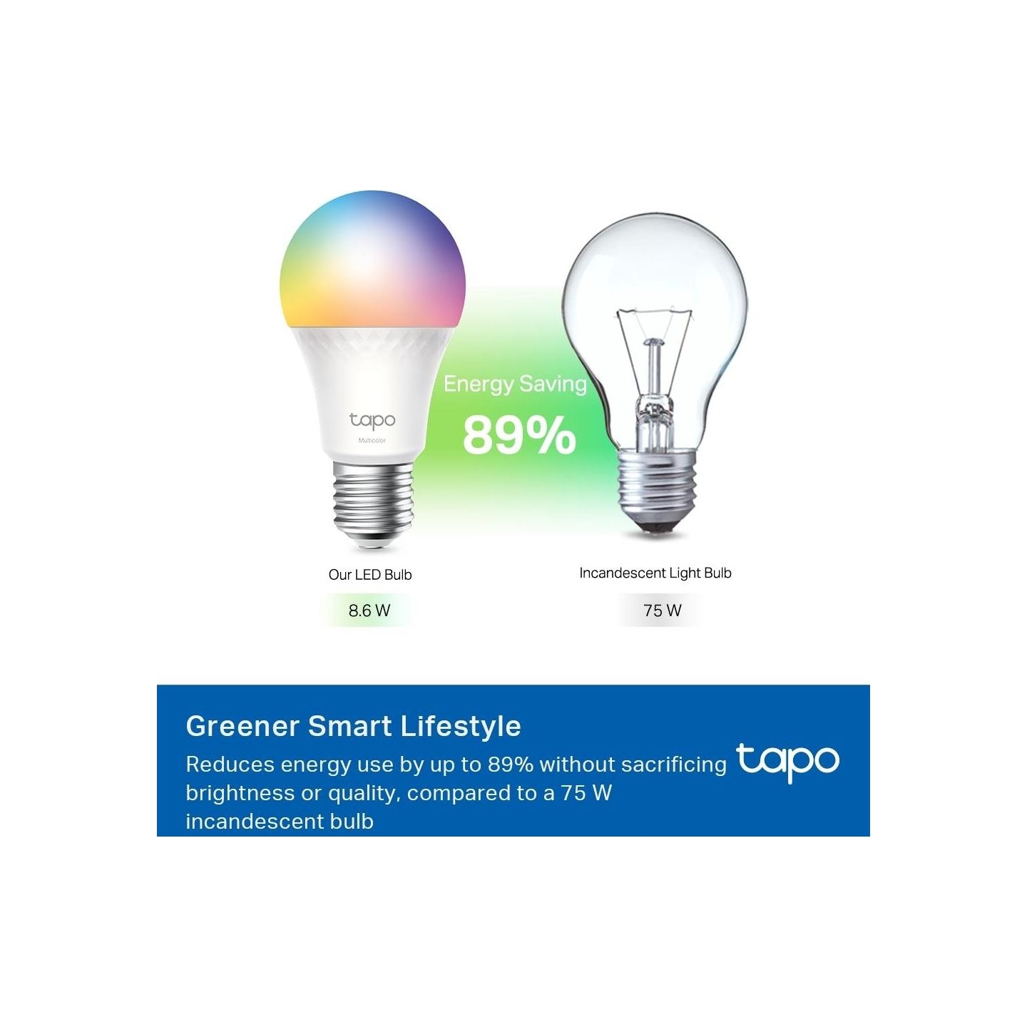 Tp-Link Smart Light Bulb|TP-LINK|Power consumption 8.6 Watts|Luminous flux 1055 Lumen|6500 K|240V|Beam angle 220 degrees|TAPOL53