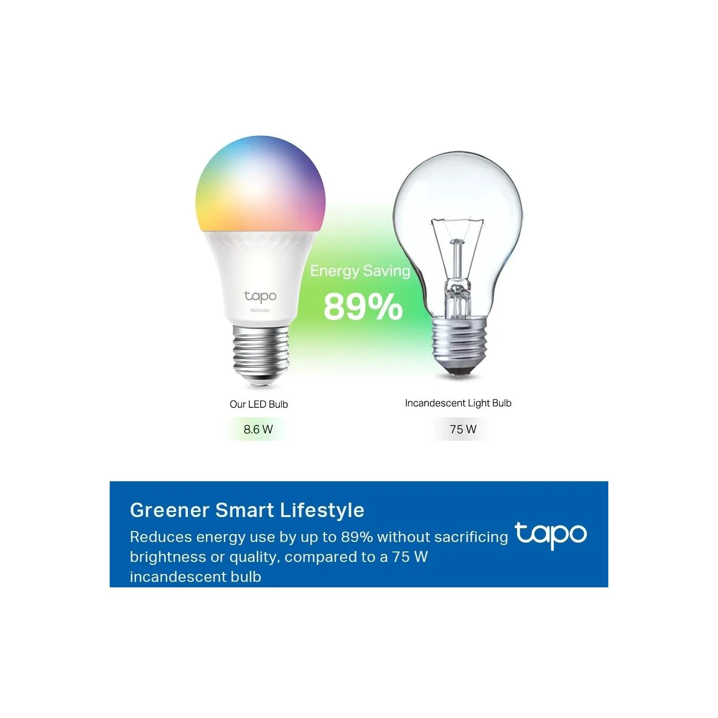 Tp-Link Smart Light Bulb|TP-LINK|Power consumption 8.6 Watts|Luminous flux 1055 Lumen|6500 K|240V|Beam angle 220 degrees|TAPOL53