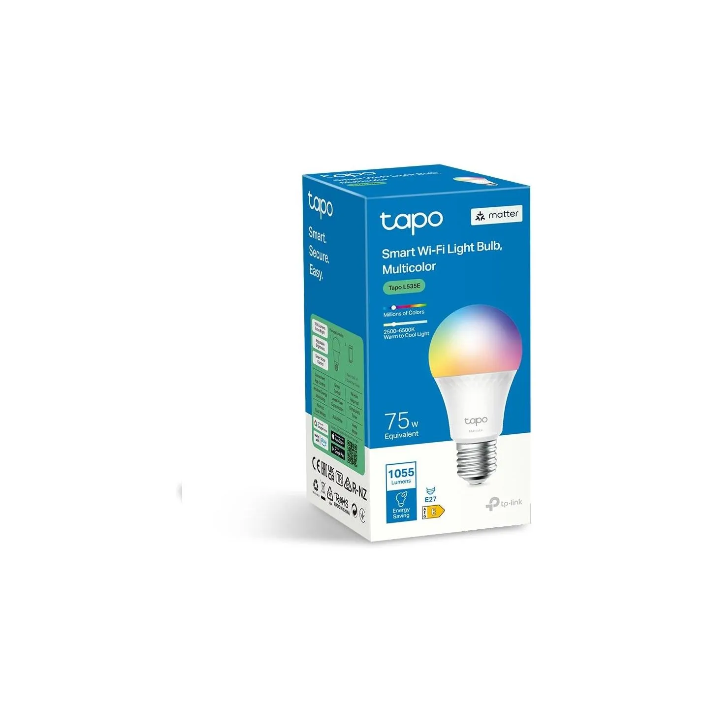 Tp-Link Smart Light Bulb|TP-LINK|Power consumption 8.6 Watts|Luminous flux 1055 Lumen|6500 K|240V|Beam angle 220 degrees|TAPOL53