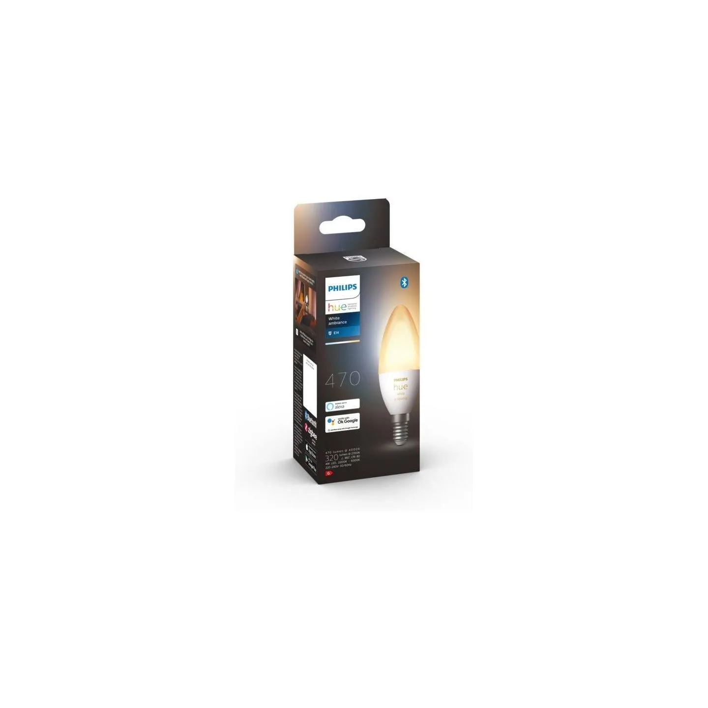 Philips Smart Light Bulb|PHILIPS|Power consumption 5.2 Watts|Luminous flux 470 Lumen|6500 K|220-240V|Bluetooth|929002294403