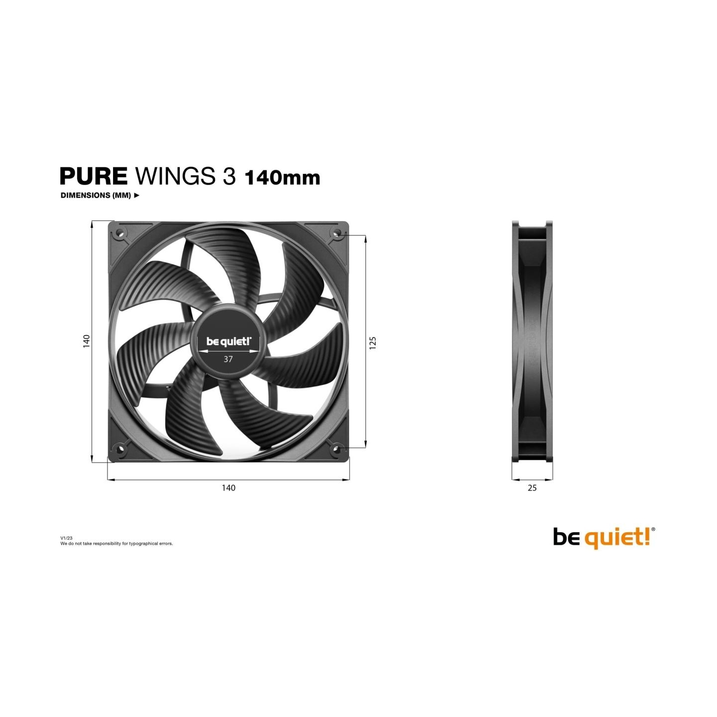 Be Quiet CASE FAN 140MM PURE WINGS 3/BL107 BE QUIET